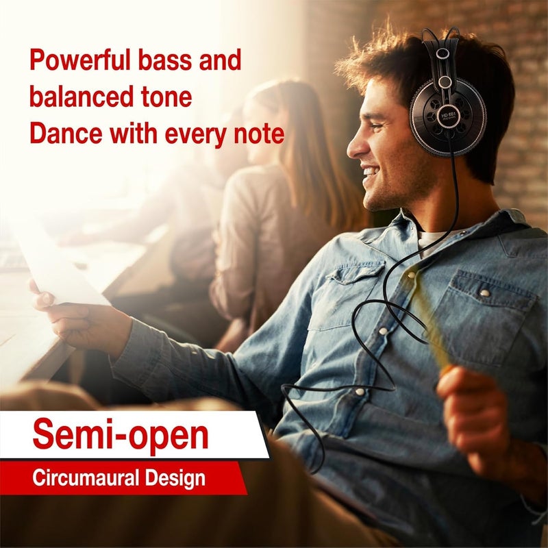 Superlux HD681B Dynamic Over-Ear Headphones Wired with 50mm Neodymium Driver, Single-Sided, Semi-open, Deep Bass, Balanced Tone for Professional Monitoring Recording Gaming Streaming Live Rock Concert - Image 4